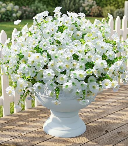 Artificial Flowers Fake Plants for Outdoors Decoration (12 Count)