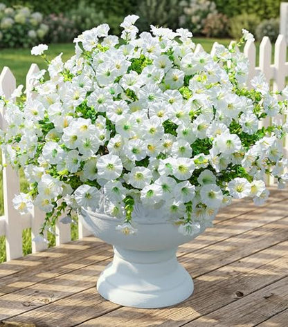 Artificial Flowers Fake Plants for Outdoors Decoration (12 Count)