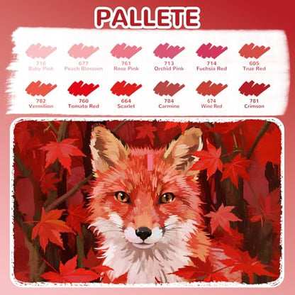12 Red Dual Tip Acrylic Paint Markers (12 Count)
