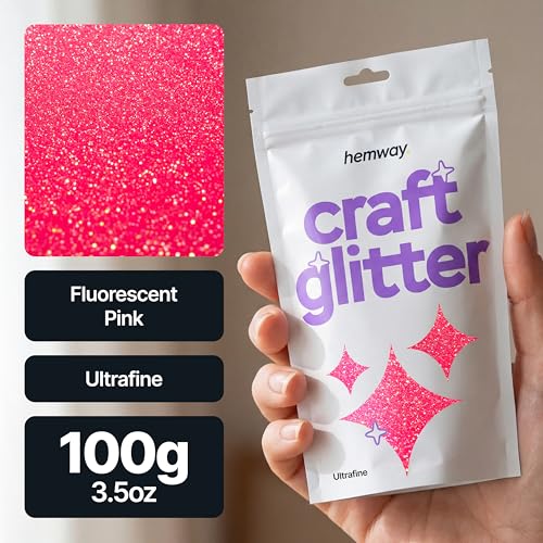Craft Glitter Fluorescent Pink 100g Ultrafine Glitter (3.5274 Ounce)