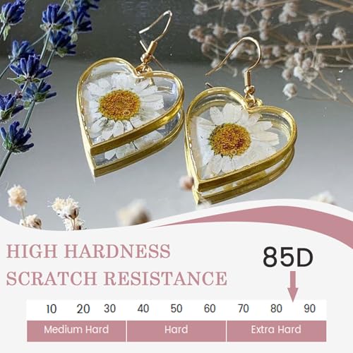 2000g UV Resin Hard with Mica Powders of 12 Colors and 8 Wooden Sticks for Jewelry Making (67.628 Fl Oz)