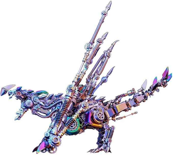 Metalkitor Western Dragon 3D Metal Puzzles for Adults, Wyvern Assembly Model Kit, Jigsaw Crafts Brain Teaser Cyberpunk DIY Ornament, Perfect Room Decor and Gifts(1300+PCS)