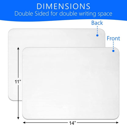 Small White Board, 11 x 14 Dry Erase Board, 2 Small White Boards Dry Erase, Double Sided Whiteboard, Lapboard for Kids, Office and Classroom