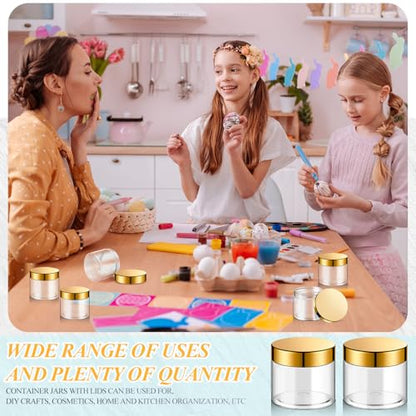 36 Pieces 1 oz Plastic Jars with Lids Wide Mouth Airtight Reusable Container Acrylic Cosmetic Small Jars for Lotions Ointments Travel Toiletries Creams Make up Storage (36 Count)