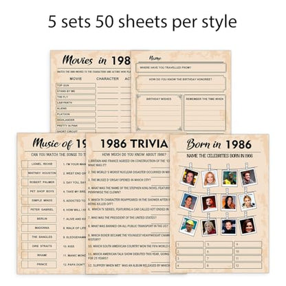 40th Birthday Party Games (5 Count)