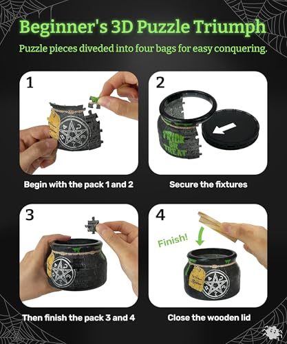3D Puzzle Jar 64 Plastic Pieces for Adults (64 Count)