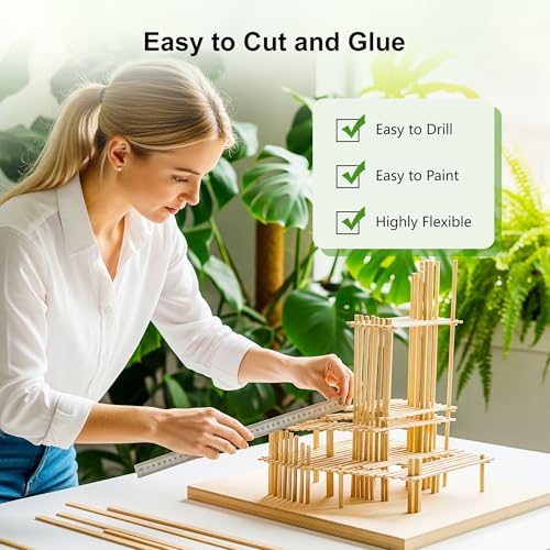 30Pcs Bamboo Craft Sticks for DIY Handmade Projects (30 Count)