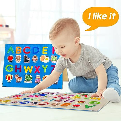 Foldable Freestanding Felt Flannel Board Set for Toddlers (76 Count)