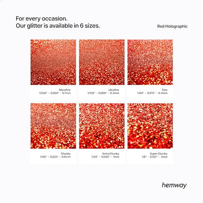 Resin Glitter Red Holographic 100g Extra Chunky (3.5 Ounce)