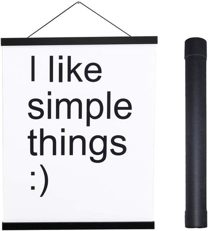 Artmag Magnetic Poster Hanger Frame, 30x40 30x20 30x24 Light Wood Wooden Magnet Canvas Artwork Print Poster Hangers Frames Hanging Kit (Black, 30")