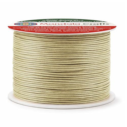 1mm Beige Cotton Waxed Cord for Jewelry Making (327 Foot)
