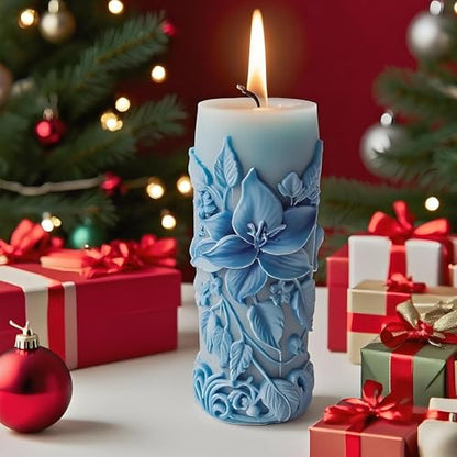 Elegant Lily Embossed Candle Molds for Candle Making