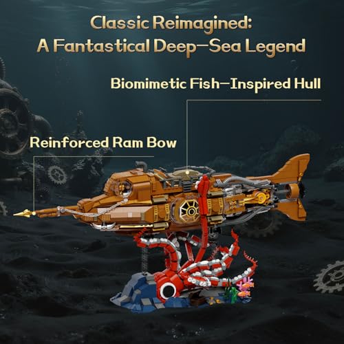 Steampunk Nautilus Submarine Building Set for Adults
