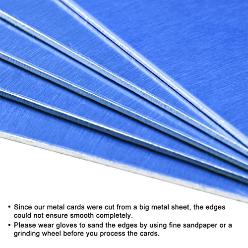 Blank Metal Card 100x50x0.8mm Anodized Aluminum Plate for DIY Laser Printing Engraving Blue 5 Pcs (5 Count)
