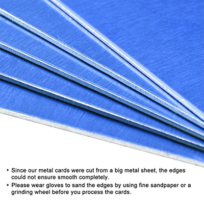 Blank Metal Card 100x50x0.8mm Anodized Aluminum Plate for DIY Laser Printing Engraving Blue 5 Pcs (5 Count)