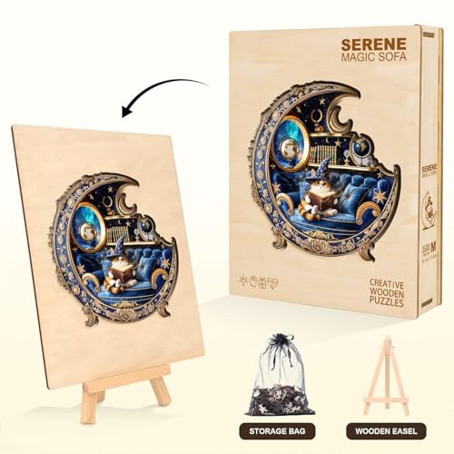Magic Cat Puzzles Adults Gifts for Women Men Wooden 95 Pieces 8.5 * 8.5in (95 Count)