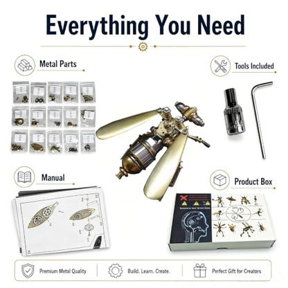Steampunk 3D Metal Fruit Fly Puzzle Model