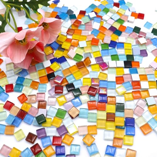 600Pcs 1.1LB Mixed Colors Mosaic Tiles (600 Count)