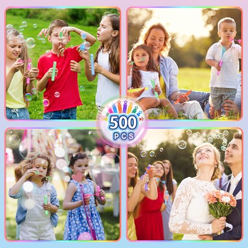500 Piece Mini Bubble Wands in 10 Colors (4.8 Ounce)