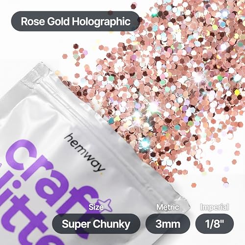 Craft Glitter Rose Gold Holographic 100g Super Chunky Glitter (3.5 Ounce)