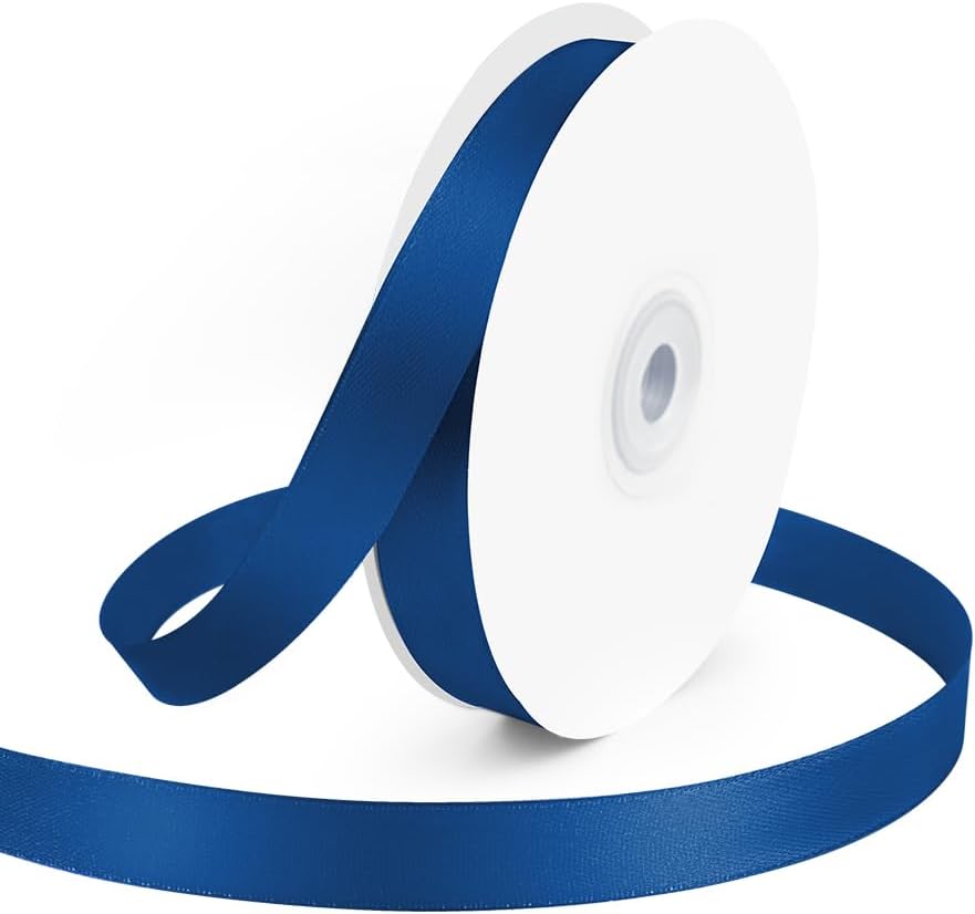 KMER LIFE 5/8" Wide x 50 Yards Navy Blue Polyester Satin Ribbon - Perfect for Wedding Decor, Wreath, Crafts, Gift Wrapping & Other Projects - Crafty Corner