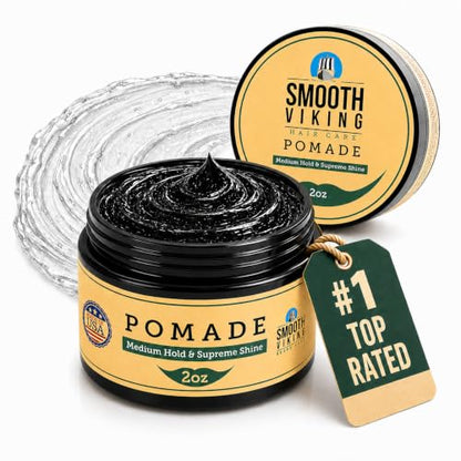 Smooth Viking Medium Hold & High Shine Pomade (2 Ounce)