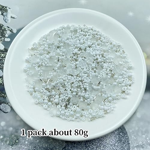 Assorted Glass Beads for Jewelry Making Multi Size Colors Glass Star Moon Seed Pearl Spacer Beads for Bracelets Necklace Earring Making (2.8219 Ounce)