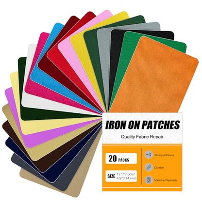 Iron on Patches Repair for Fabric Clothes (20 Count)