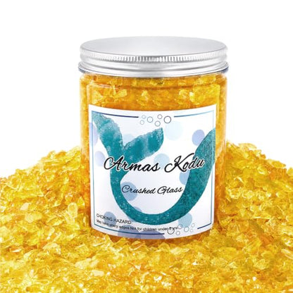 Yellow Orange Crushed Glass for Resin Art & Crafts