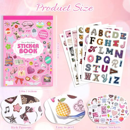 1200Pcs+ Aesthetic Sticker Book