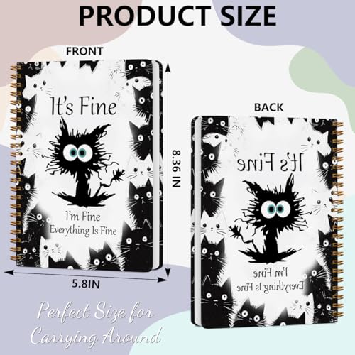 Funny Cat Journal Notebook for Women