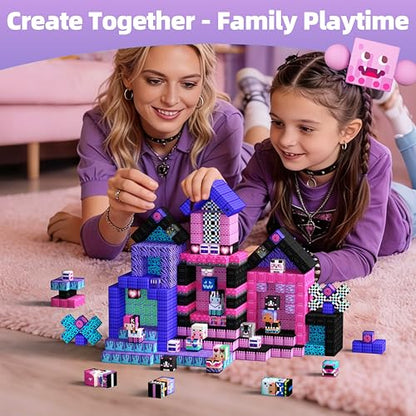 200PCS Magnetic Building Blocks Band Stage with Figures for Girl 3+ (200 Count)