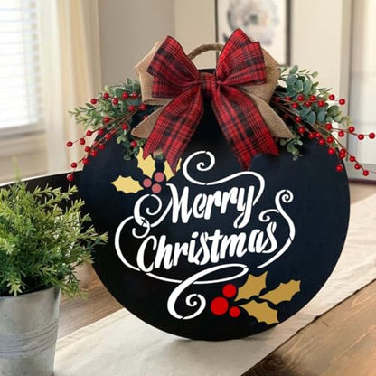 Christmas Stencils for Crafts Reusable Let It Snow Stencil for Porch Signs (12 Count)