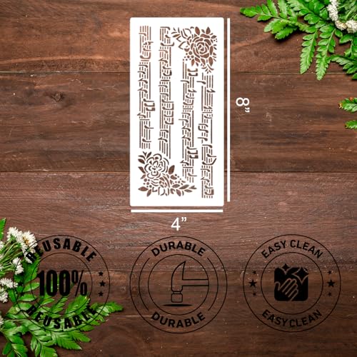 Stencils for Crafts Reusable Texture Stencils 8"x4" (18 Count)