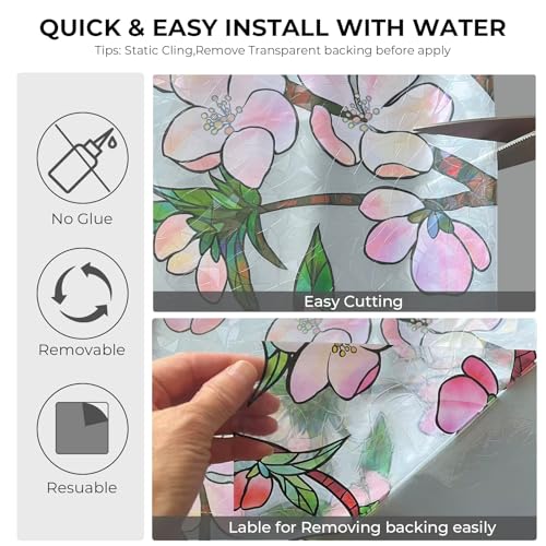 Rainbow 3D Window Stained Glass Privacy Film Decorative