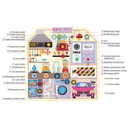 Kitchen Busy Board Toy for 3 4 5 Years Old