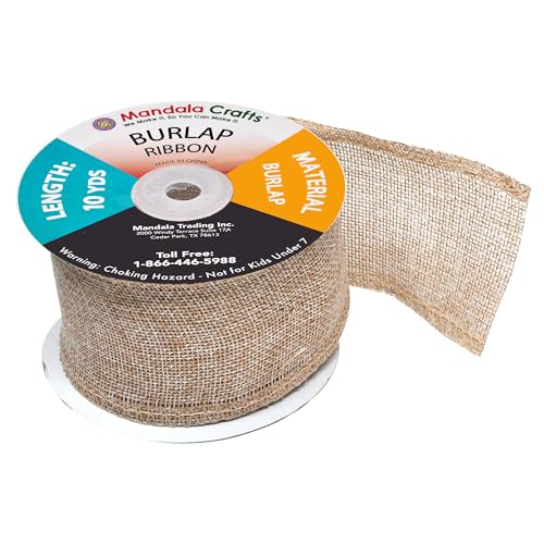 2 1 2 Inch Wide Natural Burlap Ribbon for Crafts (60 Foot)
