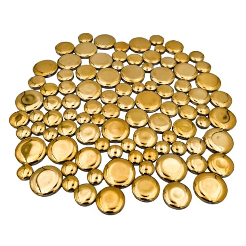 200g Iridescent Round Mosaic Tiles for Crafts Bulk (90 Count)