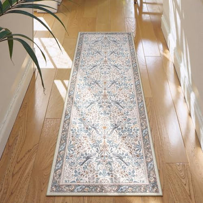 Boho Floral Birds 2x6 Kitchen Runner Rugs Non Skid Washable