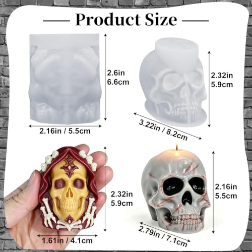 Skull Candle Mold Silicone (2 Count)