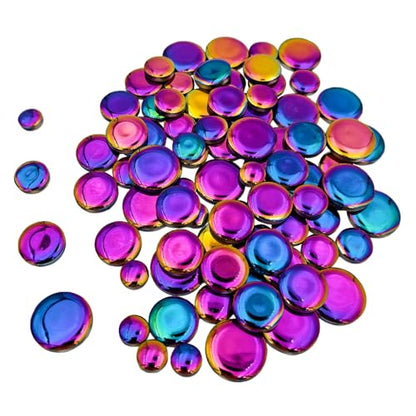 200g Iridescent Round Mosaic Tiles for Crafts Bulk