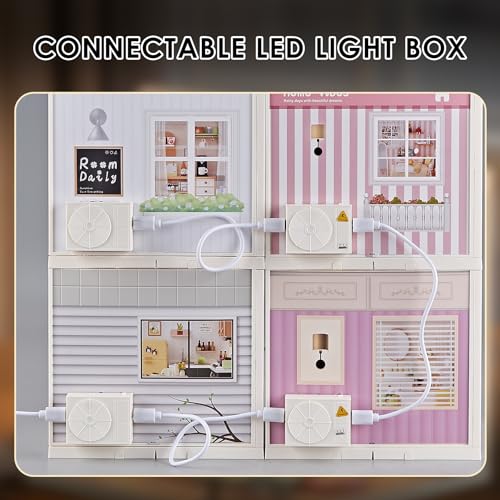 Summer Courtyard DIY Miniature House Kit with Roof & LED Light