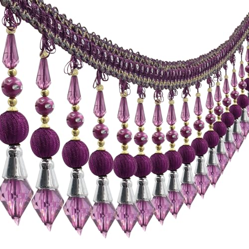 3yards Beading Fringe Trimming Long Beads Tassel Curtain Trim Ribbon Trim for Cover Edge Decorative