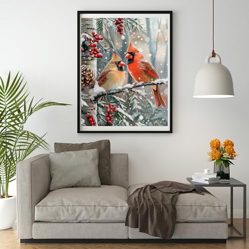 14ct Counted Cross Stitch Kits for Adults Winter Animals Birds Printed Stamped Cross Stitch Patterns Kits Cross Stitch Supplies