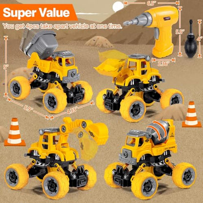 Take Apart Construction Toys for 4 Year Old Boys Gifts Toys Age 4 (4 Count)