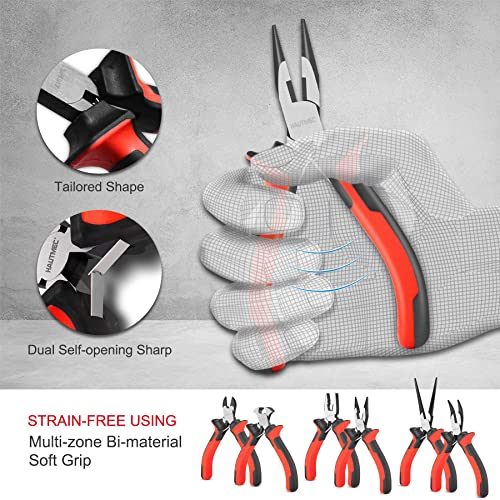 6PCS Mini Pliers Set High Leverage Multi Small Pliers Tool Set with Small Needle Nose Pliers Set (6 Count)