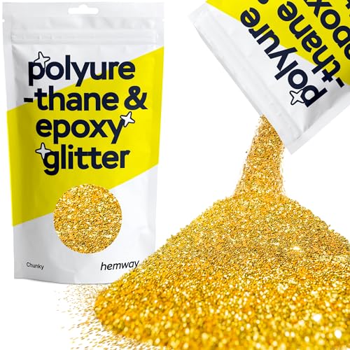 Resin Glitter Gold 100g Chunky Polyurethane & Epoxy Glitter (3.5 Ounce)