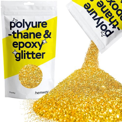 Resin Glitter Gold 100g Chunky Polyurethane & Epoxy Glitter (3.5 Ounce)