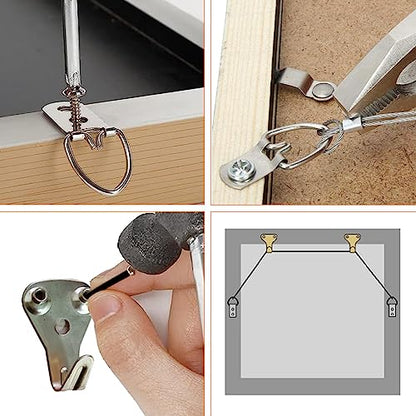 Picture Wire Hanging Kit Supports Up to 40lbs for Painting Frame Mirror
