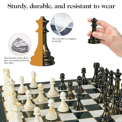 15" Large Chess Set for Adults with Extra 2 Queens